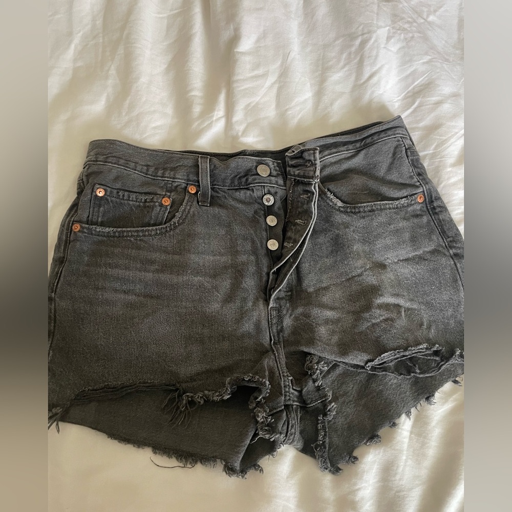 Levis 501 High Rise Shorts Cut Off Premium Size 31 Black grey